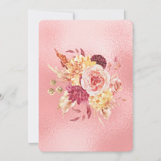 Roos gouden doop en eerste verjaardag kaart (Achterkant)