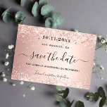 Roos gouden doornhaaien save the date<br><div class="desc">A Save the Date for a Quinceañera,  15e verjaardagsfeest. Een gouden achtergrond van roos,  versierd met faux glitter,  sparkles. Pas een datum en een naam/leeftijd aan en voeg deze toe. De tekst: Sparen de Datum wordt geschreven met een groot trendy hand lettered stijlmanuscript met swashes.</div>