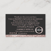 Roos gouden druppels bedankt visitekaartje (Achterkant)