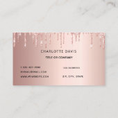 Roos gouden druppels monogram initialen visitekaartje (Achterkant)