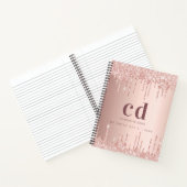 Roos gouden druppels monogram notitieboek (Binnen)