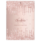 Roos gouden druppels monogram script klembord (Achterkant)