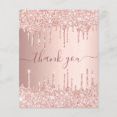 Roos gouden druppeltjes zijn bedankt flyer (Voorkant)