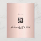 Roos gouden eenvoudige QR-code RSVP bruiloft uitno (Achterkant)
