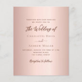 Roos gouden eenvoudige QR-code RSVP bruiloft uitno (Voorkant)