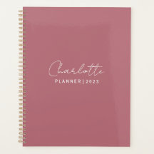 Roos gouden elegante aangepaste planner 2023