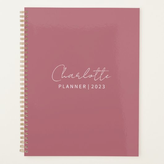 Roos gouden elegante aangepaste planner 2023 (Voorkant)