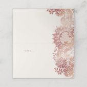 Roos gouden elegante  plattegrond voor bruiloft plaatskaartje (Buitenkant ongevouwen)