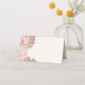 Roos gouden elegante  plattegrond voor bruiloft plaatskaartje (Achterkant)