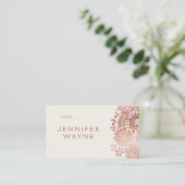 Roos gouden elegante  plattegrond voor bruiloft plaatskaartje (Staand voorkant)