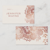 Roos gouden elegante  plattegrond voor bruiloft plaatskaartje (Voorkant / Achterkant)