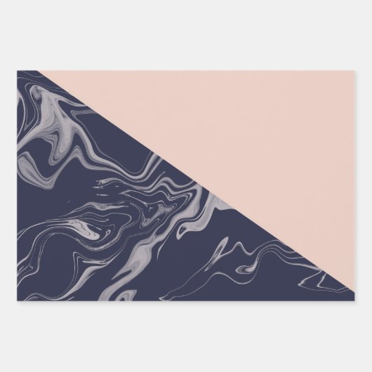 Roos gouden en marinesurk kerstmis inpakpapier vel (Voorkant 3)