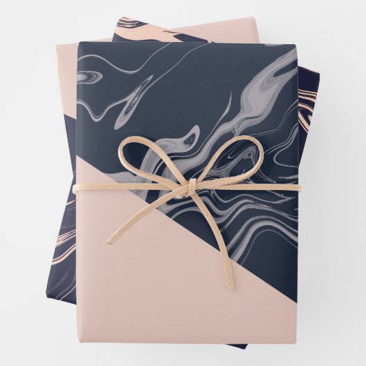 Roos gouden en marinesurk kerstmis inpakpapier vel (In situ)