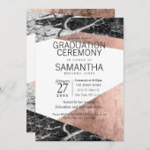 Roos gouden en marmeren Afstuderen ceremonie Kaart (Voorkant / Achterkant)