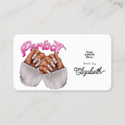 Roos gouden en roze Afro-Amerikaanse nagelsalon Visitekaartje (Voorkant)