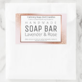 Roos gouden en roze handgemaakte zeepetiketten rechthoekige sticker (Tas)