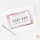 Roos gouden en roze handgemaakte zeepetiketten rechthoekige sticker (Envelop)