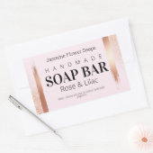 Roos gouden en roze handgemaakte zeepetiketten rechthoekige sticker (Envelop)