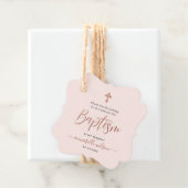 Roos gouden en roze meisje doop dank u bedankjes labels (In situ)