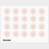 Roos gouden en roze meisje doop dank u ronde sticker (Vel)