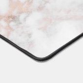 Roos-gouden en wit marmeren textuur monogram bureaumat (Hoek)