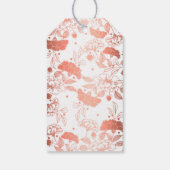 Roos Gouden en Witte Bloemen Krans - Bruiloft Cadeaulabel (Achterkant)