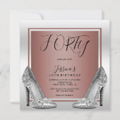 Roos gouden en zilveren stiletto's 40e verjaardag kaart (Voorkant)