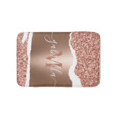 Roos Gouden Faux en Glitter Badmat (Voorkant)