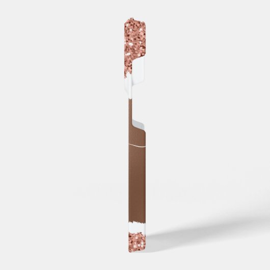 Roos Gouden Faux en Glitter iPhone Hoesje (Linkerkant)