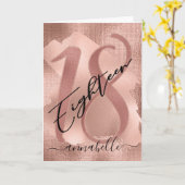 Roos Gouden Faux Folie 18e Verjaardag Kaart (Gele Bloem)