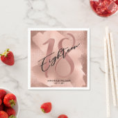 Roos Gouden Faux Folie 18e Verjaardag Servet (Insitu)