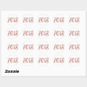 Roos gouden faux folie 2018 stickers, rond, klein ronde sticker (Vel)