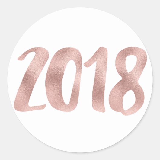 Roos gouden faux folie 2018 stickers, rond, klein ronde sticker (Voorkant)