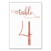 Roos Gouden faux folie 3.5x5 tafelnummer | Tabel 4 (Achterkant)