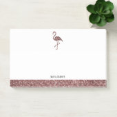 Roos Gouden Faux Glitter en Witte Flamingo & Rand Post-it® Notes (Kantoor)