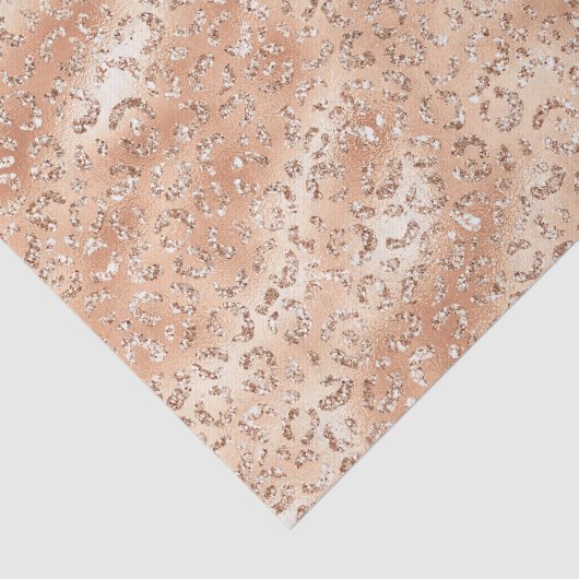 Roos gouden faux glitter luipaard print tissuepapier (Detail)