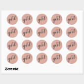 Roos gouden faux glitter meisje Baby shower Sticke Ronde Sticker (Vel)
