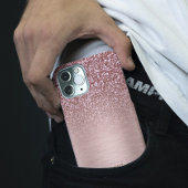 Roos-gouden Faux Glitter & Metallic Textuur Case-Mate iPhone Case