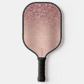 Roos-gouden Faux Glitter & Metallic Textuur Pickleball Paddle (Achterkant)