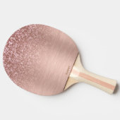 Roos-gouden Faux Glitter & Metallic Textuur Tafeltennisbatje (Zijkant)