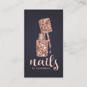 Roos gouden faux glitter nagels visitekaartje (Voorkant)