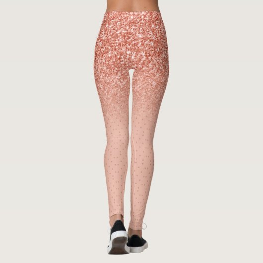 Roos-gouden faux glitter ombre leggings (Achterkant)