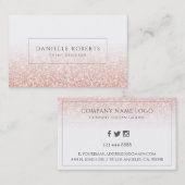 Roos-gouden faux glitter ombre visitekaartje (Voorkant / Achterkant)