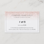 Roos-gouden faux glitter ombre visitekaartje (Achterkant)