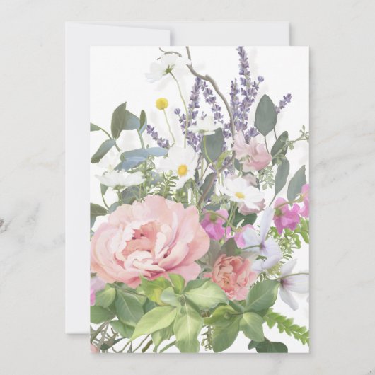 Roos Gouden Faux Glitter Romantisch Geschilderd Bl Kaart (Achterkant)