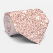 Roos gouden faux glitter roze ombre sparkles bruil stropdas (Opgerold)