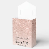 Roos gouden faux glitter roze ombre Sweet 16 Bedankdoosjes (Geopend)