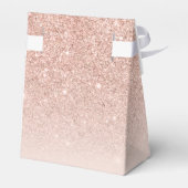 Roos gouden faux glitter roze ombre Sweet 16 Bedankdoosjes (Achterkant)