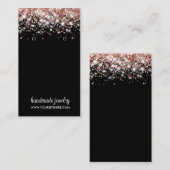 Roos Gouden Faux Glitter Signature Oorbel Display Visitekaartje (Voorkant / Achterkant)