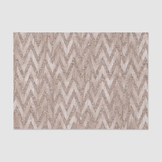 Roos gouden faux glitter verf Chevron strepen Tissuepapier (Voorkant)